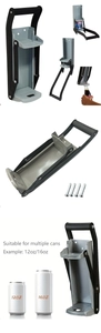 Detailed wall mounted heavy duty can crusher with built-in bottle opener and screws