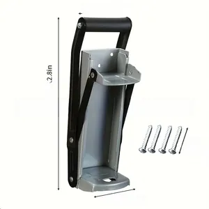 Detailed dimensions of wall-mounted heavy duty metal can crusher for kitchen recycling