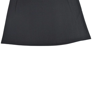 Detailed close-up showing the precise stitched hem of a black mesh rhinestone maxi dress
