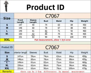 Size chart for backless rhinestone jumpsuit showing length and measurements in cm