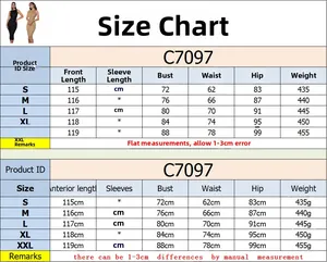 Detailed size chart for the backless sequin long dress with exact measurements in centimeters