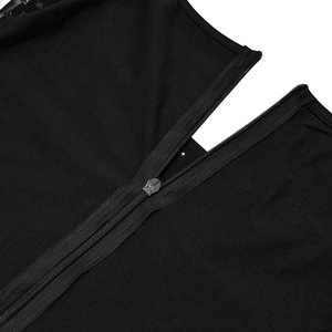 Close-up of high-quality black invisible zipper on knitted long sleeve dress