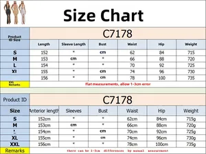 Guide des tailles détaillé pour robe longue dos nu avec strass de S à XXL