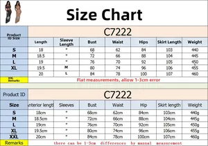 Tableau des tailles détaillé pour l'ensemble haut bustier et jupe longue, tailles S-XXL