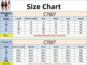Detailed size chart for sexy deep V-neck dress including length, bust, and waist measurements