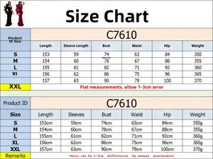 Detailed size chart for elegant slim-fit dress with lace sleeves, S-XXL measurements