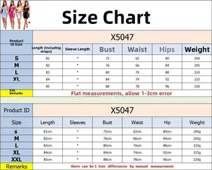 Detailed size chart for bodycon mesh dress in S to XXL with length and bust measurements