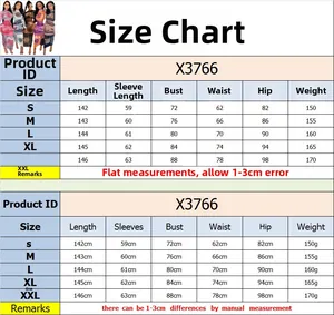 Detailed size chart for mesh printed dress showing measurements from S to XXL sizes