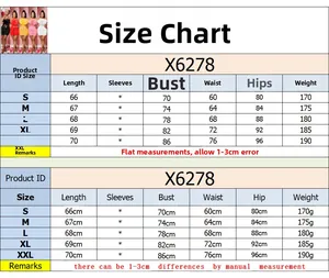 Detailed size chart for solid color strapless mini dress with length and bust dimensions