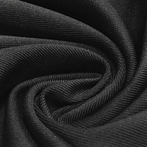 Detailed close-up of premium black knitted fabric texture with professional layering