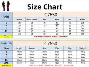 Size chart for elegant bodycon dress with split back, sizes S to XXL with measurements
