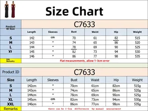 Tableau des tailles pour robe moulante avec mesures de longueur, poitrine et taille