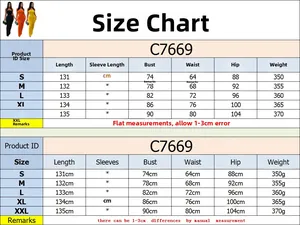 Size chart for the solid color strapless bodycon maxi dress with detailed measurements