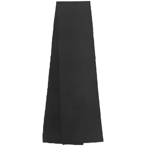 Detail shot of solid black plain weave fabric strap for sleeveless fashion mini dress