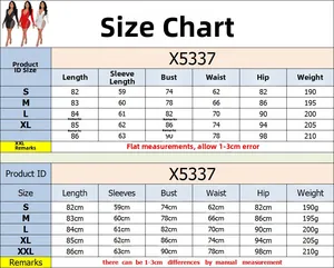 Detailed size chart for sexy V-neck bodycon dress with bust and waist measurements
