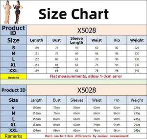 Size chart for sexy mesh evening dress with length, bust, waist, and hip measurements
