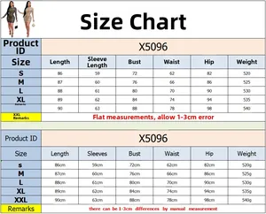 Tableau des tailles détaillé pour la robe de soirée sexy à strass style X5096