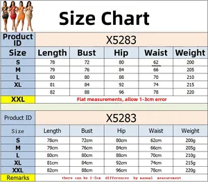 Detailed size chart for mesh bodycon dress with rhinestone decor, range S to XXL