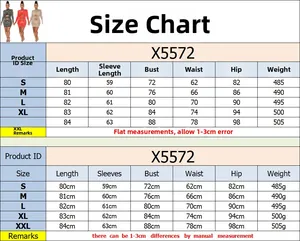 Detailed size chart for the rhinestone mesh long sleeve dress showing measurements