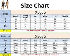 Size guide for women's sequin dress with bust and waist measurements for S to XXL