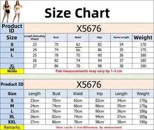 Detailed size chart for rhinestone camisole and shorts set with measurements in cm and g