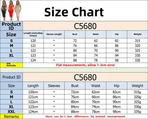 Detailed size chart for rhinestone strap dress showing bust, waist, and hip measurements