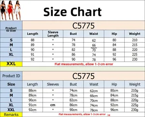 Detailed size chart for the rhinestone fringe bodycon dress showing S-XXL measurements