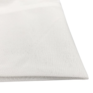 Macro detail of the breathable white mesh fabric with fine warp-knitted honeycomb structure
