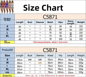 Size chart for halter sequin romper and fringe skirt set including S to XXL dimensions