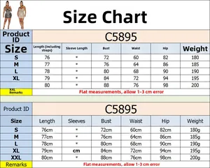 Detailed size chart for sexy rhinestone mesh dress showing length and bust measurements