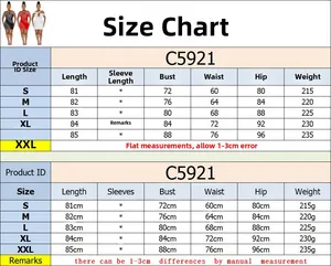 Guide des tailles détaillé pour la robe de soirée ajourée à strass C5921 S-XXL