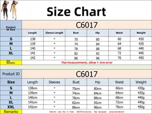 Detailed size chart for women's mesh jumpsuit with length and waist measurements