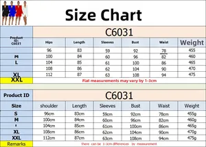 Detailed size chart for women's V-neck long sleeve blazer dress from S to XXL