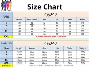 Size chart for slim mesh jumpsuit showing measurements for S to XXL in centimeters