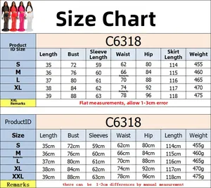 Tableau des tailles pour l'ensemble robe longue deux pièces en tulle et strass S à XXL