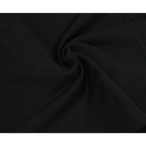 Macro detail of the premium black mesh fabric with delicate stitching and soft texture