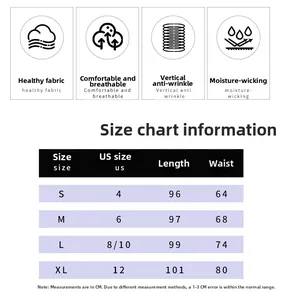 Size guide for high waist mesh skirt with fabric details and US size 4 to 12 chart