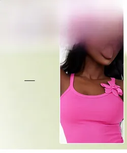Detail of hot pink rib-knit camisole featuring 3D floral accents on the shoulder strap
