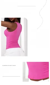 Close-up of pink ribbed tank top showing high-quality summer breathable fabric detail