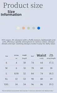 Detailed size chart for slim fit crop t-shirt with rayon and spandex fabric measurements