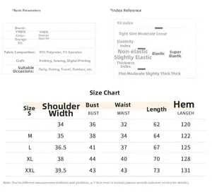 Detailed size chart for Independence Day dress featuring fit and fabric specifications