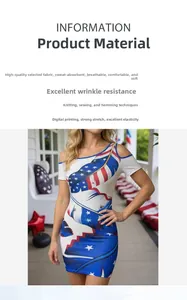 Macro shot of flag feather print detail on high-elasticity breathable knit dress