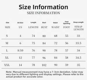 Size chart showing US sizes and measurements for V-neck lace strap one-piece swimwear