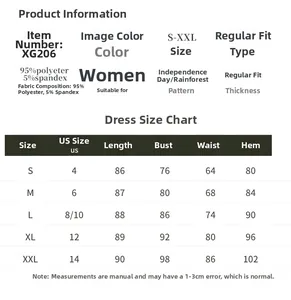 Detailed size chart for the off-shoulder dress showing S to XXL measurements in CM