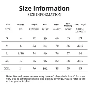 Detailed size chart for the polka dot one-piece swimsuit ranging from size S to XXL