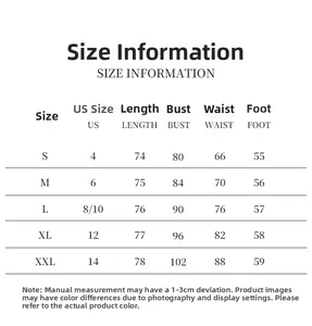 Tabella taglie per costume intero a pois dalla S alla XXL con misure USA