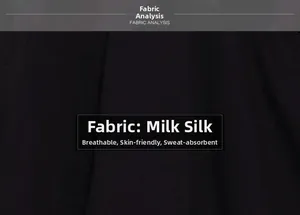 Close-up of black Milk Silk fabric detail with breathable and skin-friendly texture
