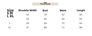 Detailed size guide table for irregular one-shoulder dress showing S-XL measurements
