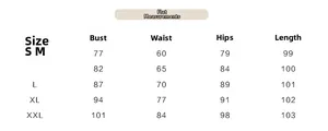 Comprehensive size chart for women's V-neck slim fit dress with measurements in cm