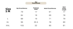 Detailed size chart for floral backless dress showing hip and waist measurements